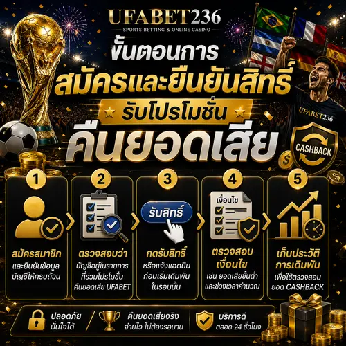 ขั้นตอนการสมัครและยืนยันสิทธิ์รับโปรโมชั่นคืนยอดเสีย