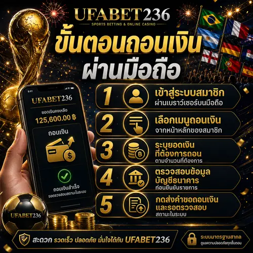ขั้นตอนถอนเงินผ่านมือถือ UFABET