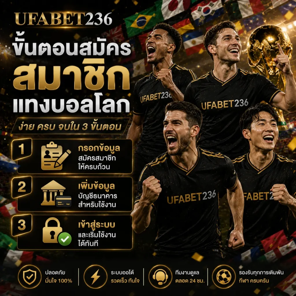 ขั้นตอนสมัครสมาชิกแทงบอลโลก