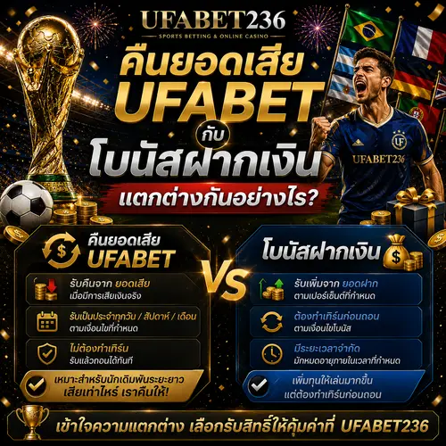 คืนยอดเสีย UFABET กับโบนัสฝากเงิน แตกต่างกันอย่างไร