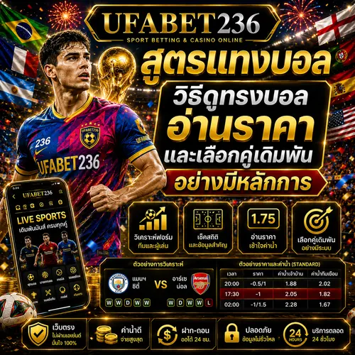 สูตรแทงบอล UFA236 วิธีดูทรงบอลอ่านราคา